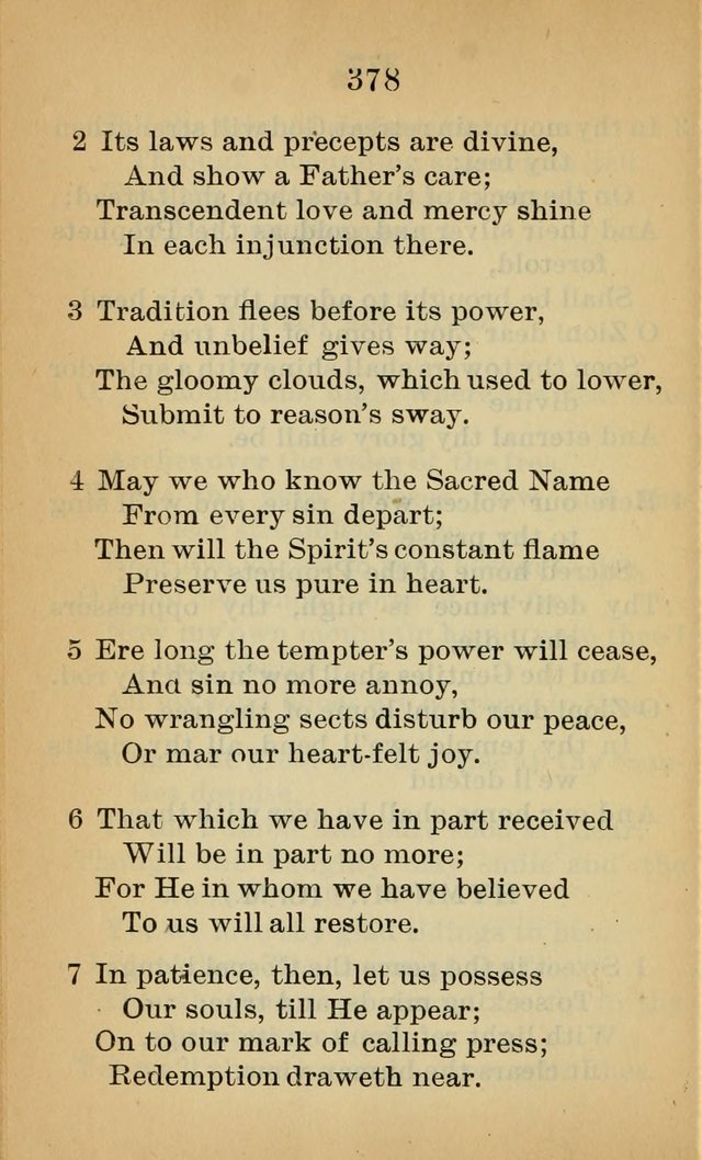Sacred Hymns and Spiritual Songs for the Church of Jesus Christ of Latter-Day Saints (20th ed.) page 378