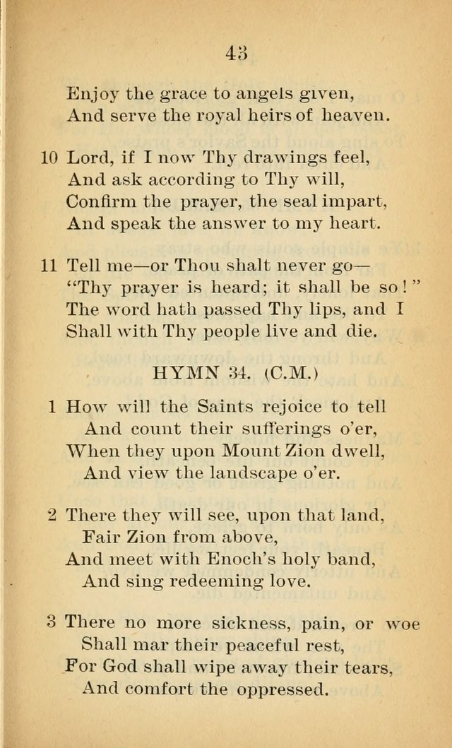 Sacred Hymns and Spiritual Songs for the Church of Jesus Christ of Latter-Day Saints (20th ed.) page 43