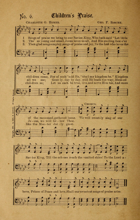 Sabbath Hymns: for the Sabbath School and young peoples socities (second ed.) page 6