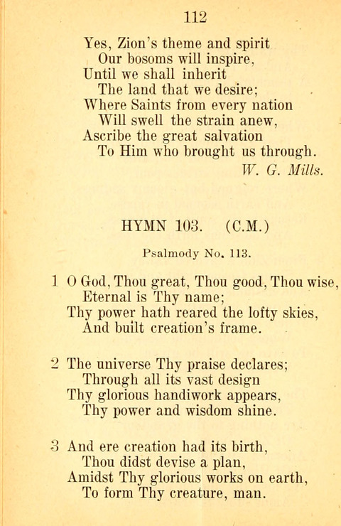 Sacred Hymns and Spiritual Songs: for the Church of Jesus Christ of Latter-Day Saints. 24th ed. page 108