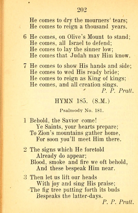 Sacred Hymns and Spiritual Songs: for the Church of Jesus Christ of Latter-Day Saints. 24th ed. page 198