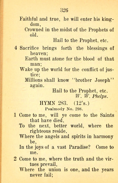 Sacred Hymns and Spiritual Songs: for the Church of Jesus Christ of Latter-Day Saints. 24th ed. page 322
