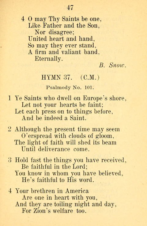 Sacred Hymns and Spiritual Songs: for the Church of Jesus Christ of Latter-Day Saints. 24th ed. page 43