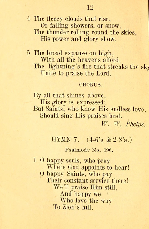Sacred Hymns and Spiritual Songs: for the Church of Jesus Christ of Latter-Day Saints. 24th ed. page 8