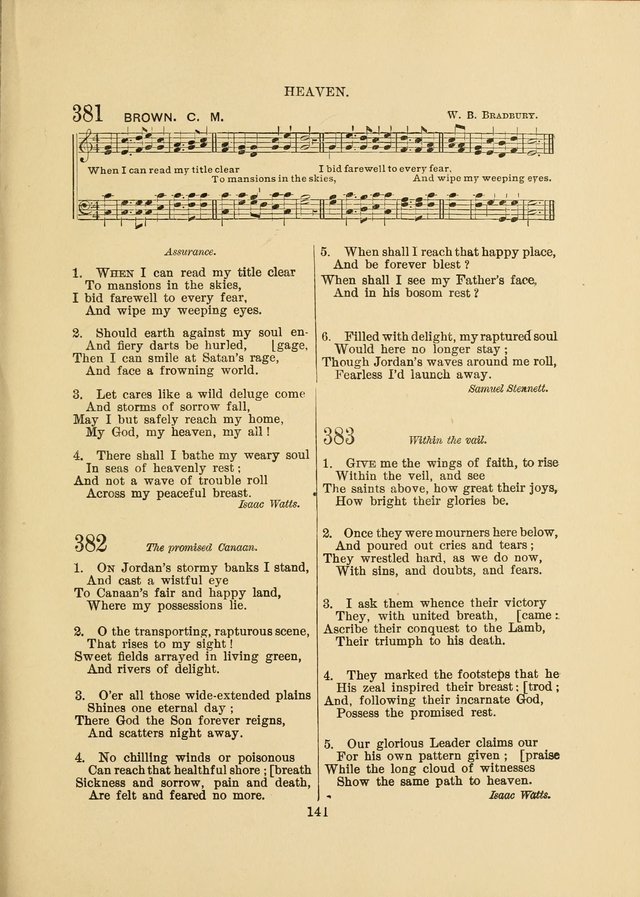 Sacred Hymns and Tunes: designed to be used by the Wesleyan Methodist Connection (or Church) of America page 141