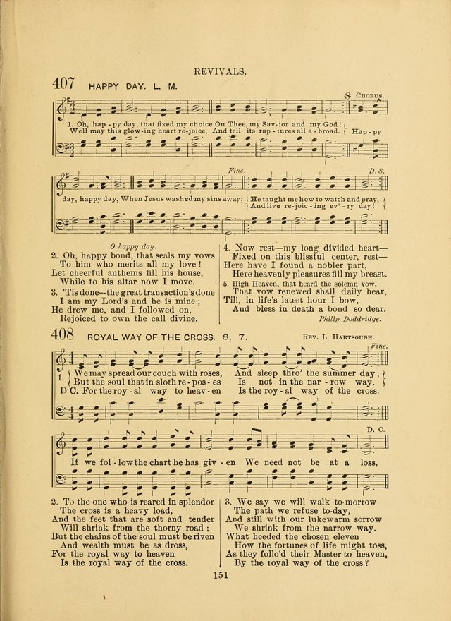 Sacred Hymns and Tunes: designed to be used by the Wesleyan Methodist Connection (or Church) of America page 151