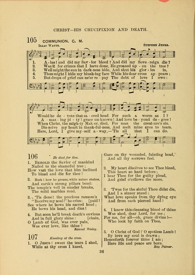 Sacred Hymns and Tunes: designed to be used by the Wesleyan Methodist Connection (or Church) of America page 36