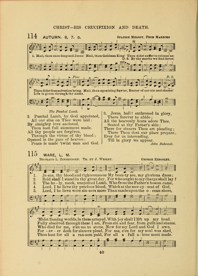 Sacred Hymns and Tunes: designed to be used by the Wesleyan Methodist Connection (or Church) of America page 40