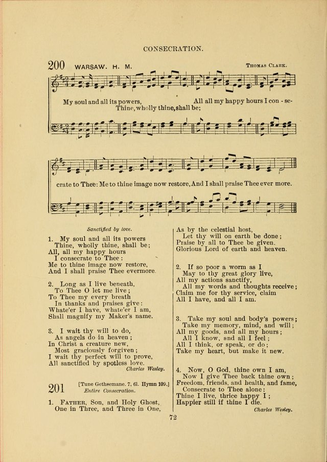 Sacred Hymns and Tunes: designed to be used by the Wesleyan Methodist Connection (or Church) of America page 72