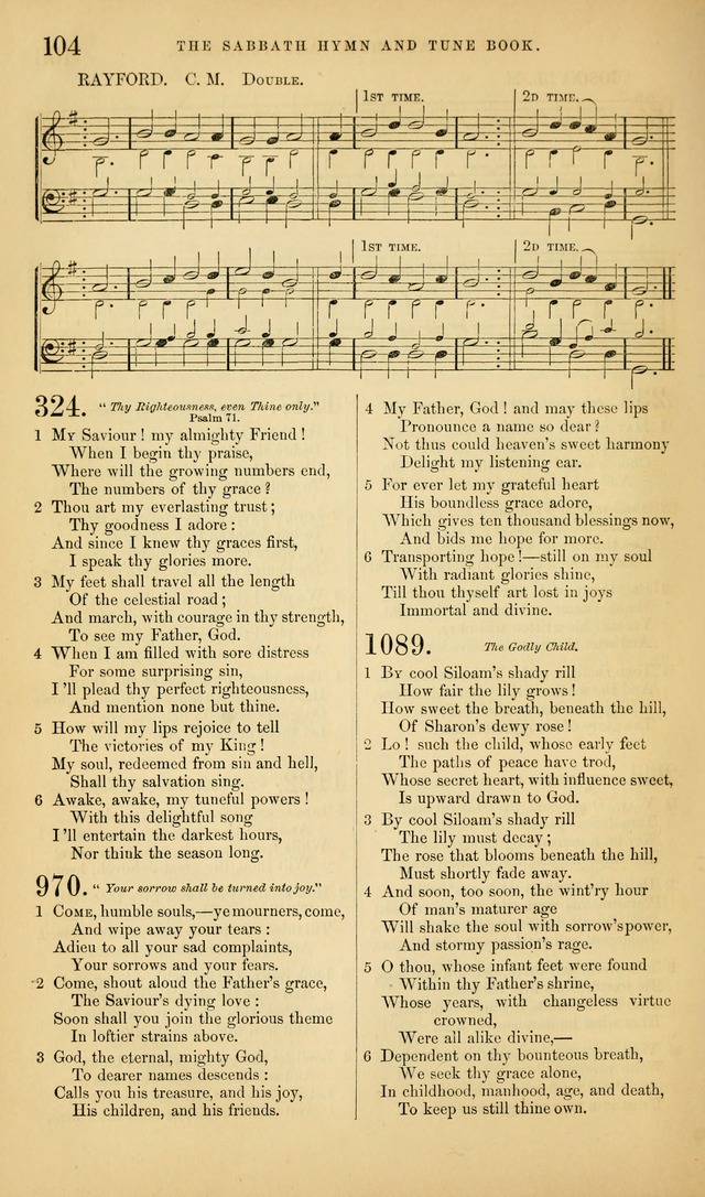 The Sabbath Hymn and Tune Book: for the service of song in the house of  the Lord page 106