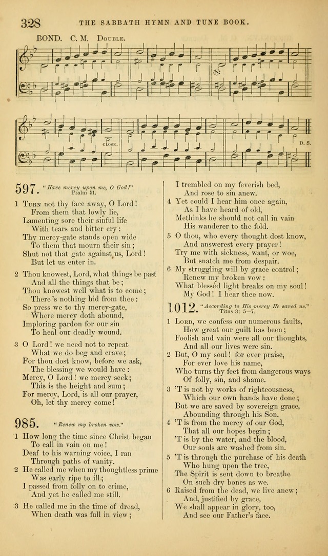The Sabbath Hymn and Tune Book: for the service of song in the house of  the Lord page 330