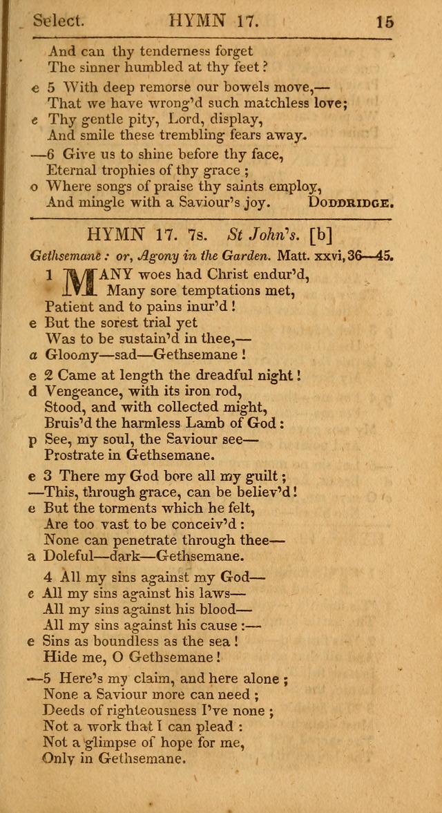 Select Hymns: the third part of Christian Psalmody; with directions for musical expression (Stereotype ed.) page 15