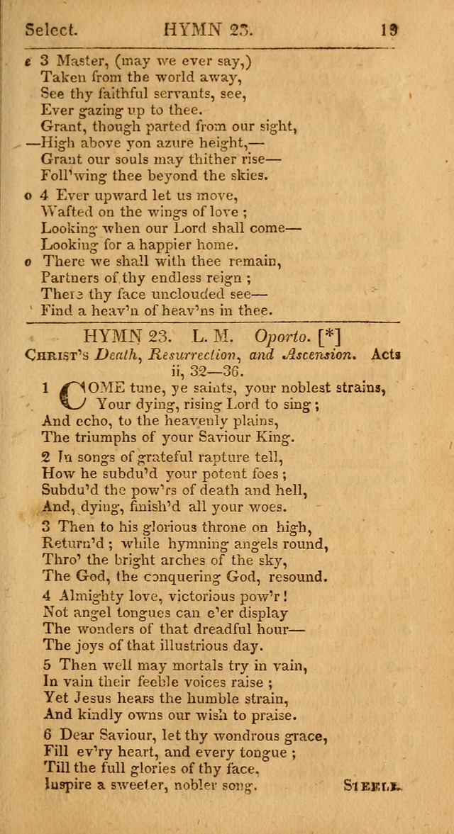 Select Hymns: the third part of Christian Psalmody; with directions for musical expression (Stereotype ed.) page 19