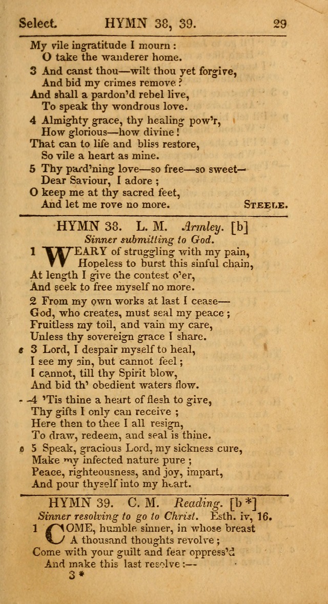 Select Hymns: the third part of Christian Psalmody; with directions for musical expression (Stereotype ed.) page 29