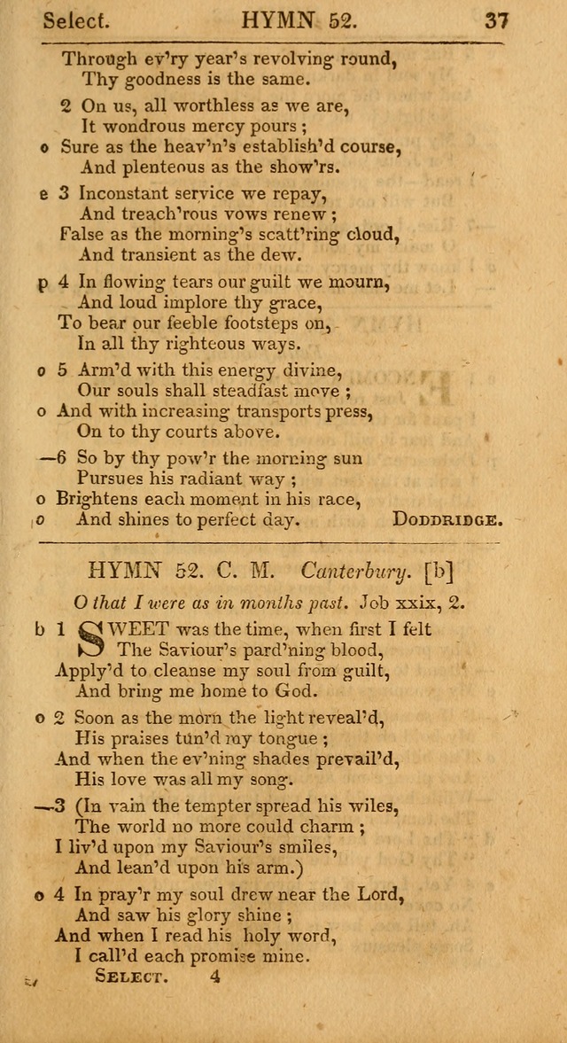 Select Hymns: the third part of Christian Psalmody; with directions for musical expression (Stereotype ed.) page 37