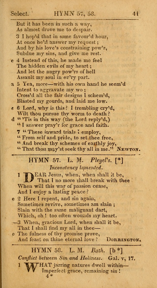 Select Hymns: the third part of Christian Psalmody; with directions for musical expression (Stereotype ed.) page 41