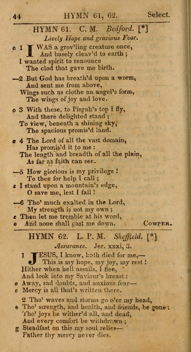 Select Hymns: the third part of Christian Psalmody; with directions for musical expression (Stereotype ed.) page 44