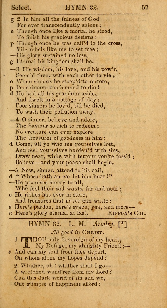 Select Hymns: the third part of Christian Psalmody; with directions for musical expression (Stereotype ed.) page 57