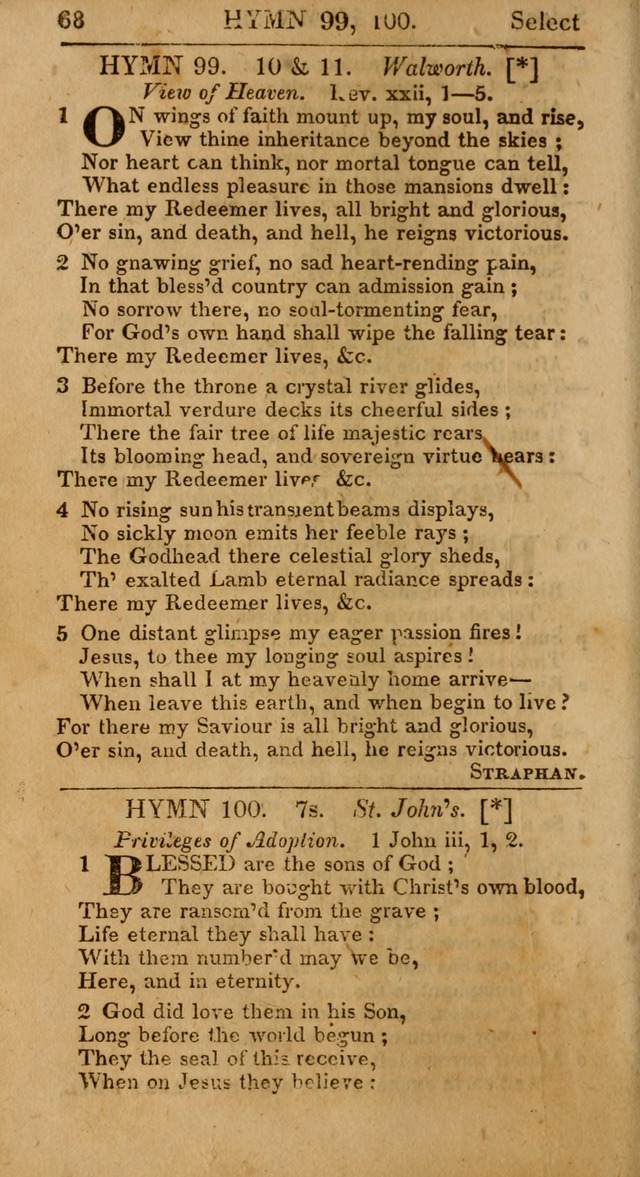 Select Hymns: the third part of Christian Psalmody; with directions for musical expression (Stereotype ed.) page 68