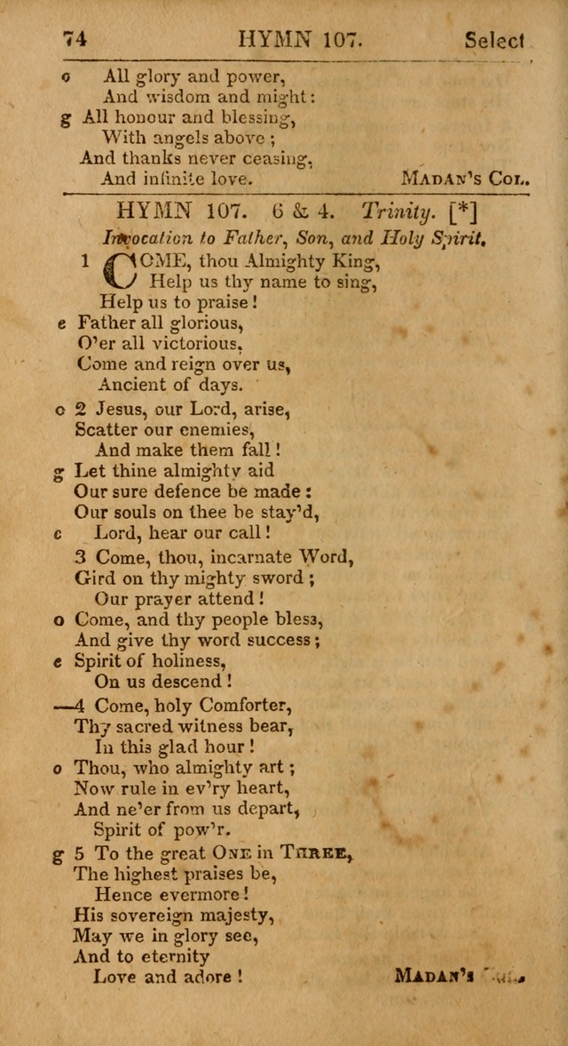Select Hymns: the third part of Christian Psalmody; with directions for musical expression (Stereotype ed.) page 74