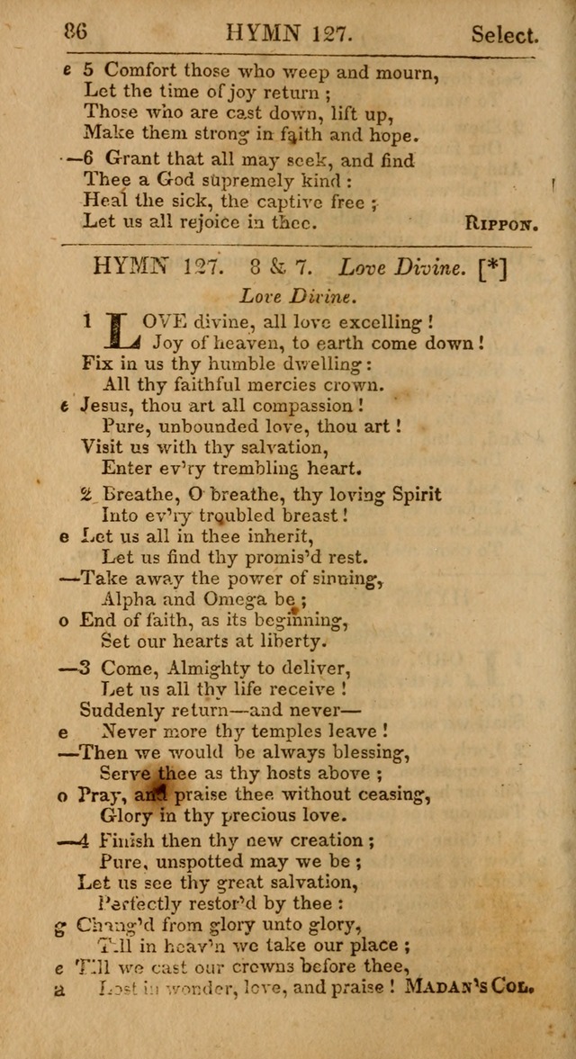 Select Hymns: the third part of Christian Psalmody; with directions for musical expression (Stereotype ed.) page 86