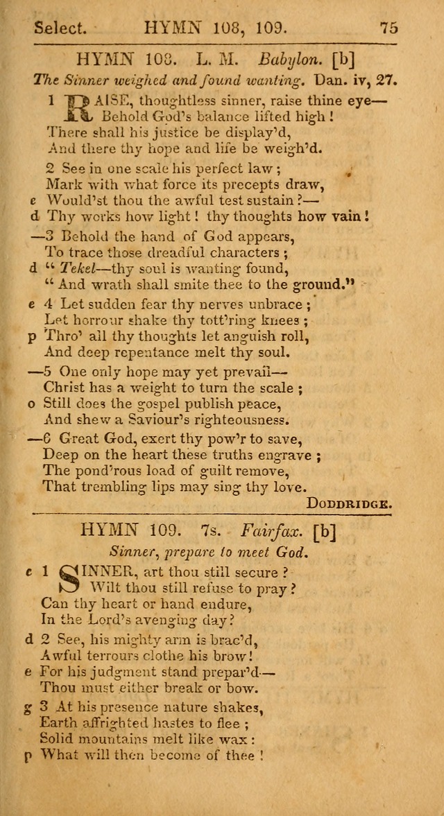 Select Hymns, The Third Part of Christian Psalmody. 3rd ed. page 75