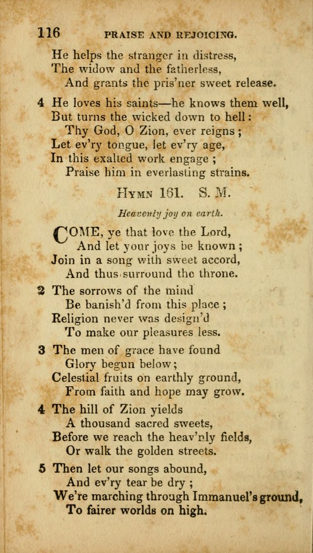A Selection of Hymns for the Use of Social Religious Meetings and for Private Devotions. 7th ed. page 116