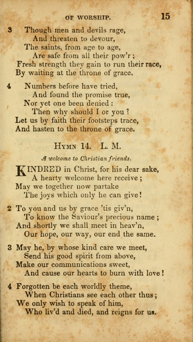 A Selection of Hymns for the Use of Social Religious Meetings and for Private Devotions. 7th ed. page 15