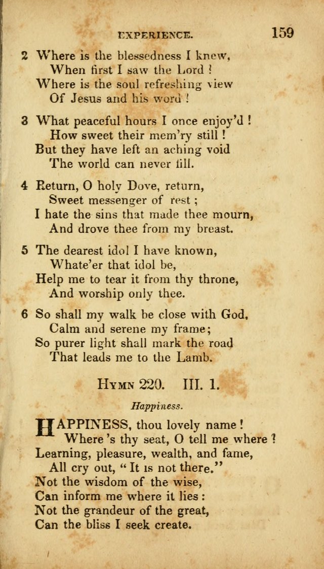 A Selection of Hymns for the Use of Social Religious Meetings and for Private Devotions. 7th ed. page 159