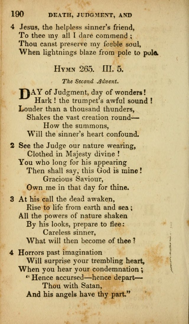 A Selection of Hymns for the Use of Social Religious Meetings and for Private Devotions. 7th ed. page 190