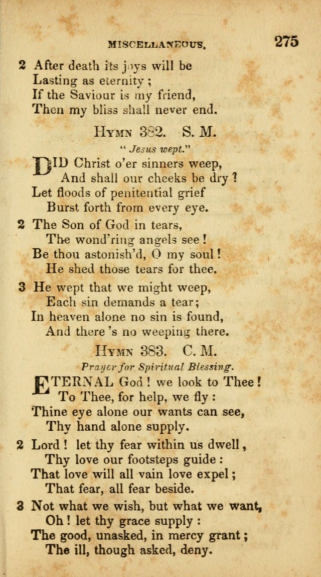 A Selection of Hymns for the Use of Social Religious Meetings and for Private Devotions. 7th ed. page 275
