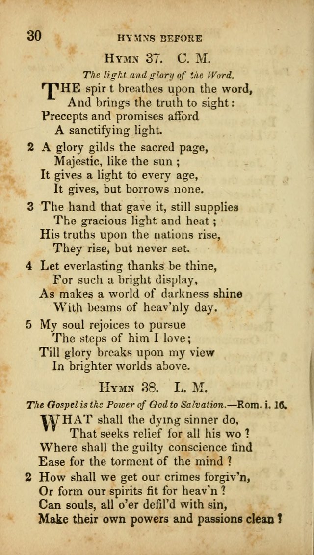 A Selection of Hymns for the Use of Social Religious Meetings and for Private Devotions. 7th ed. page 30