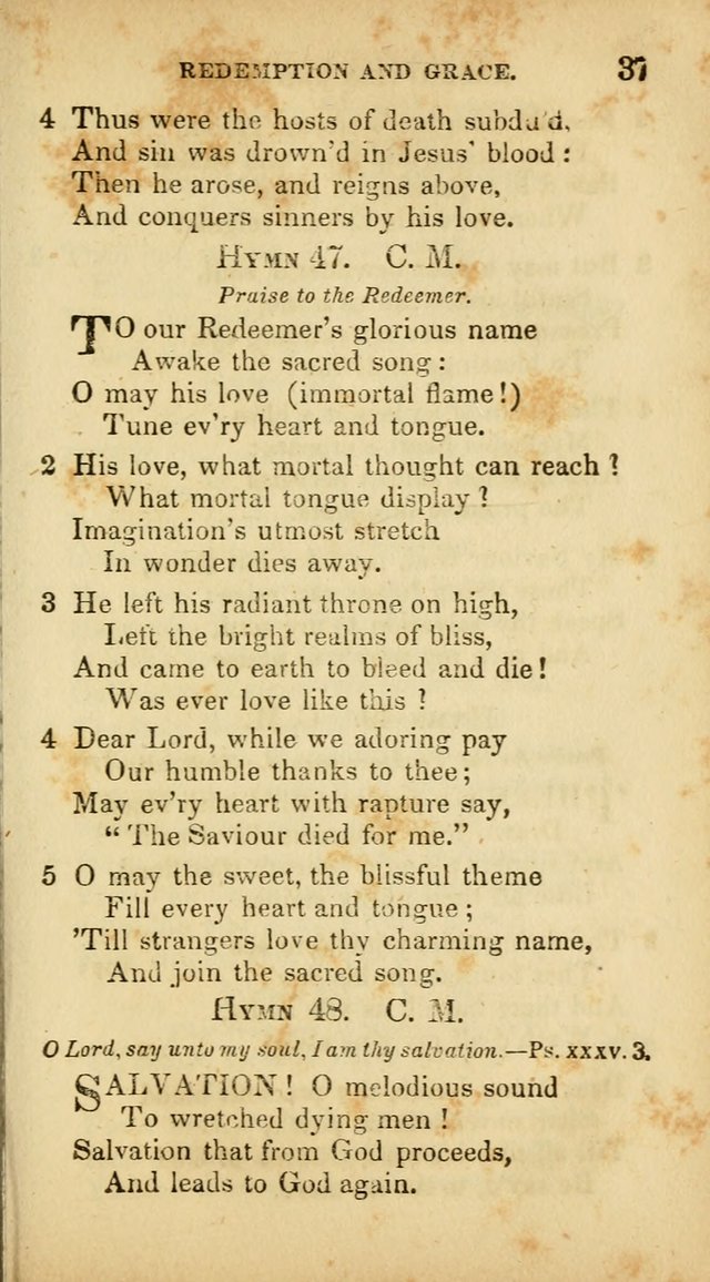 A Selection of Hymns for the Use of Social Religious Meetings and for Private Devotions. 7th ed. page 37