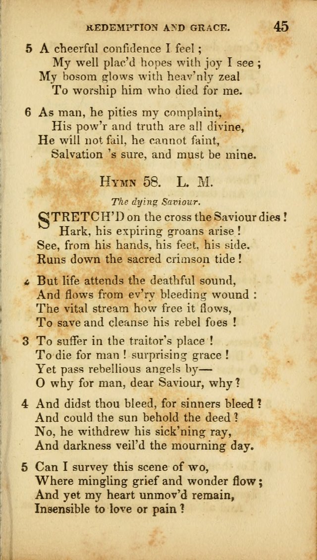 A Selection of Hymns for the Use of Social Religious Meetings and for Private Devotions. 7th ed. page 45