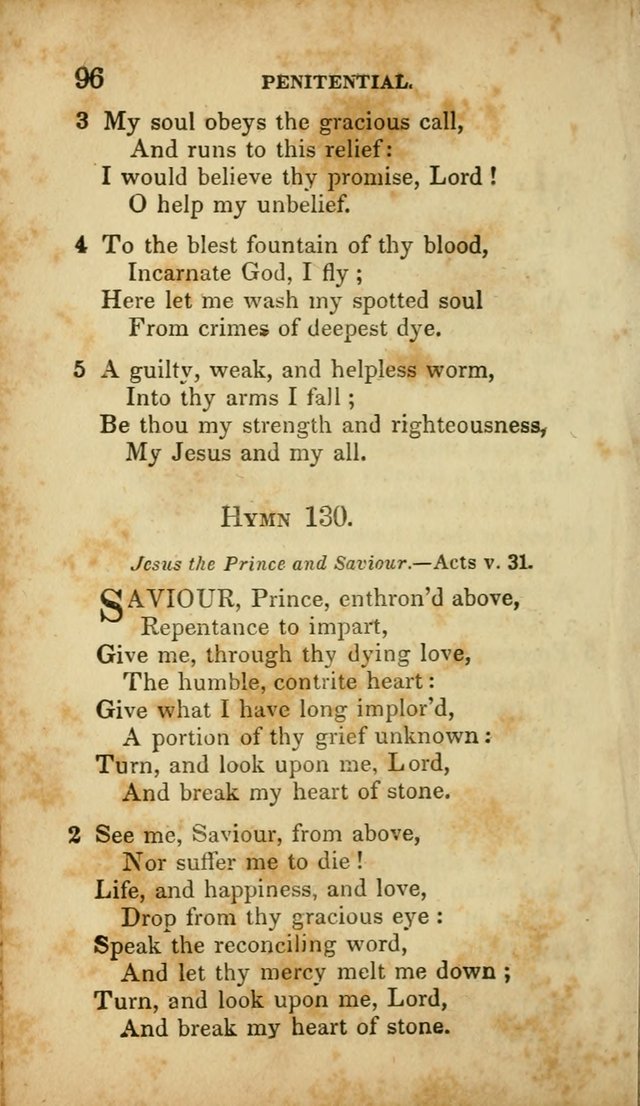 A Selection of Hymns for the Use of Social Religious Meetings and for Private Devotions. 7th ed. page 96