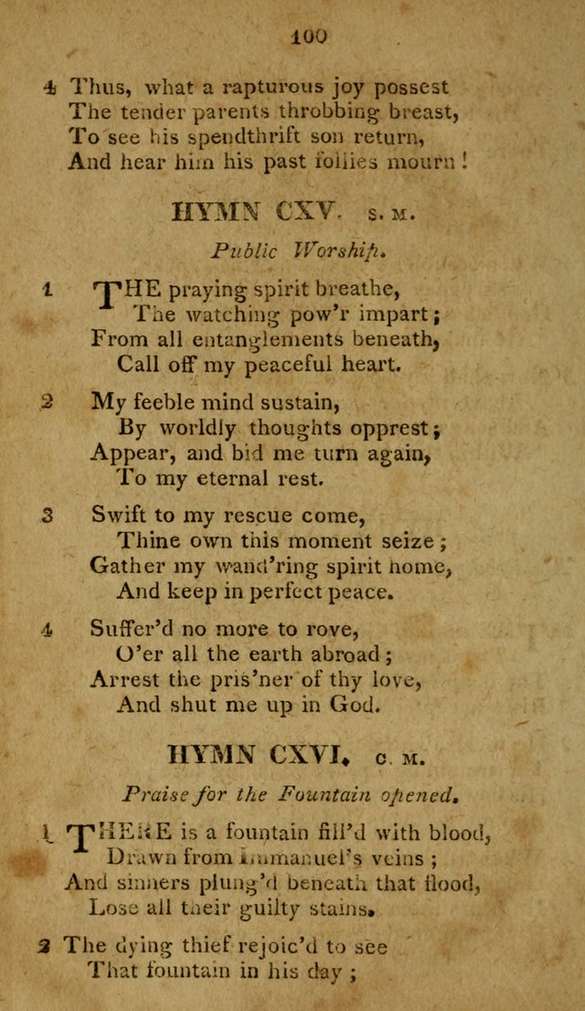 A Selection of Hymns, from Various Authors, Supplementary for the Use of Christians. 1st ed. page 105