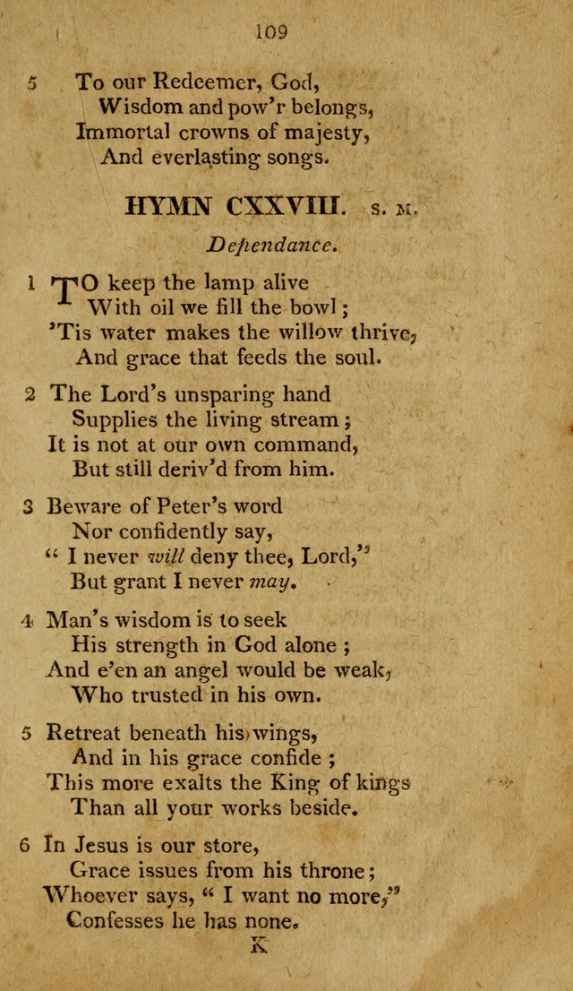 A Selection of Hymns, from Various Authors, Supplementary for the Use of Christians. 1st ed. page 114