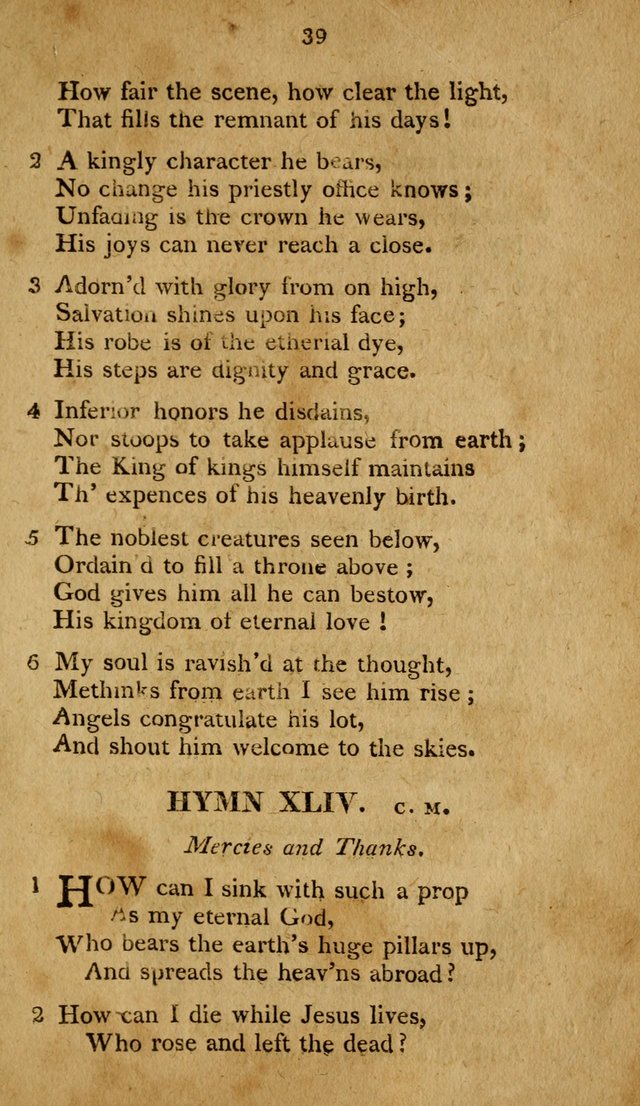 A Selection of Hymns, from Various Authors, Supplementary for the Use of Christians. 1st ed. page 44