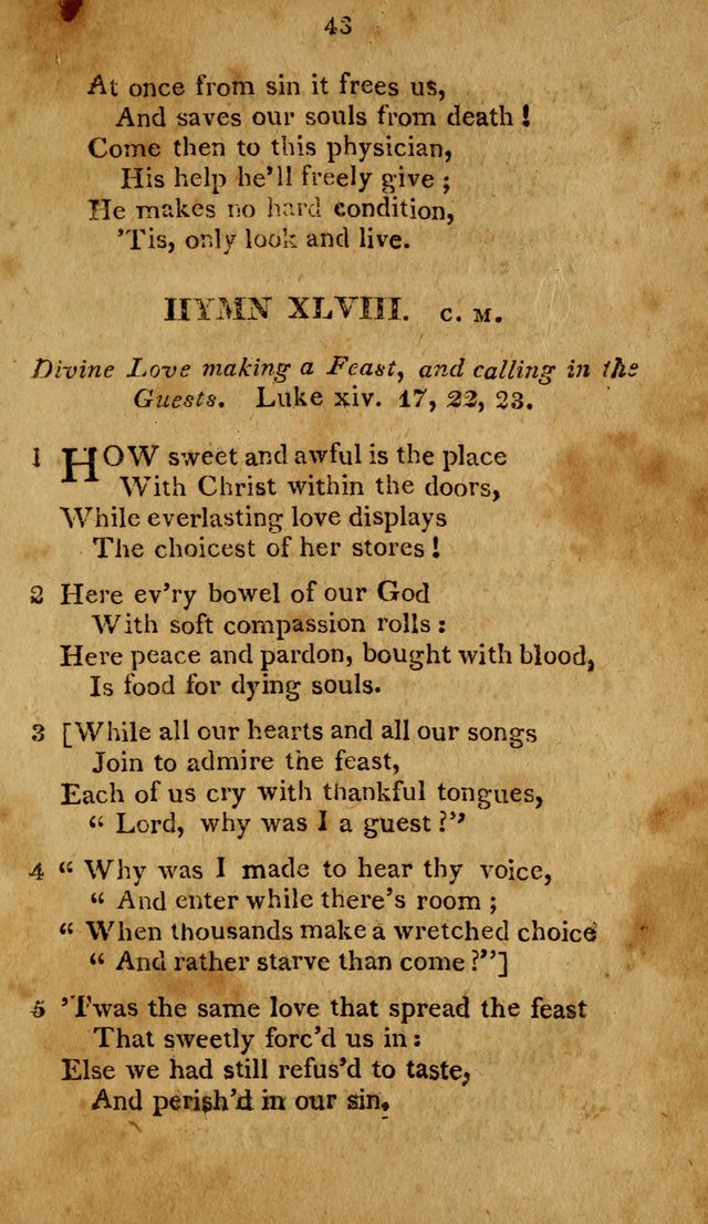A Selection of Hymns, from Various Authors, Supplementary for the Use of Christians. 1st ed. page 48