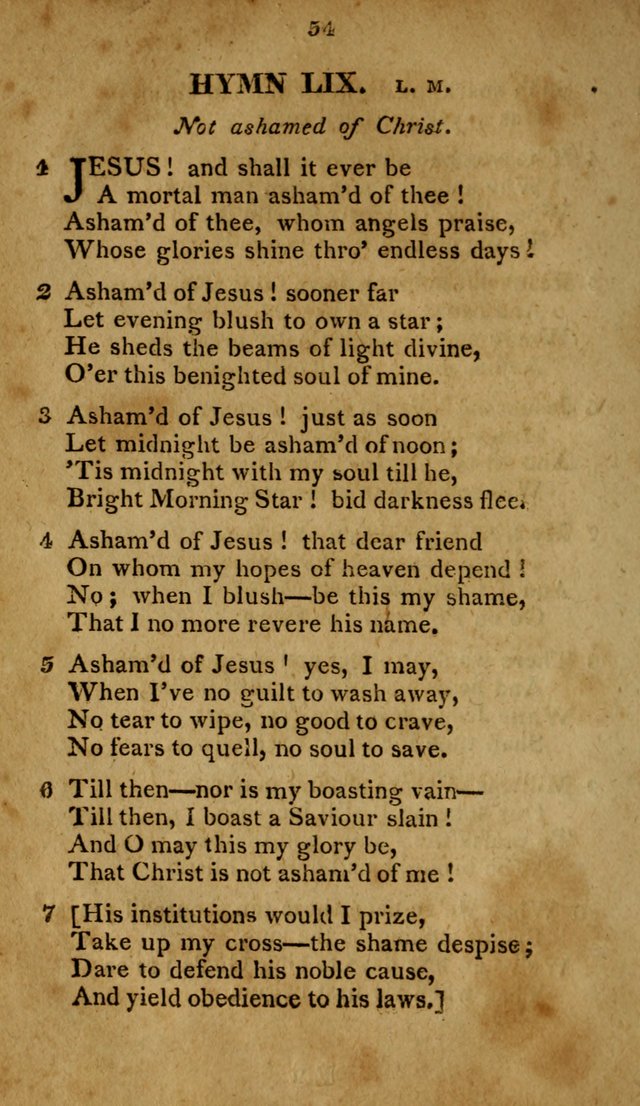 A Selection of Hymns, from Various Authors, Supplementary for the Use of Christians. 1st ed. page 59