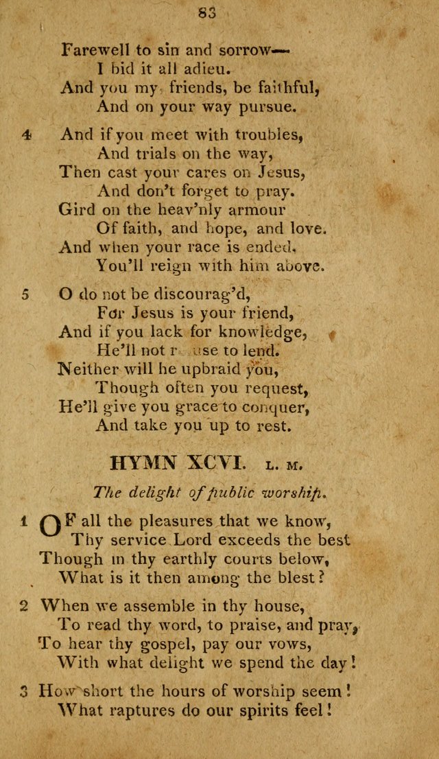 A Selection of Hymns, from Various Authors, Supplementary for the Use of Christians. 1st ed. page 88