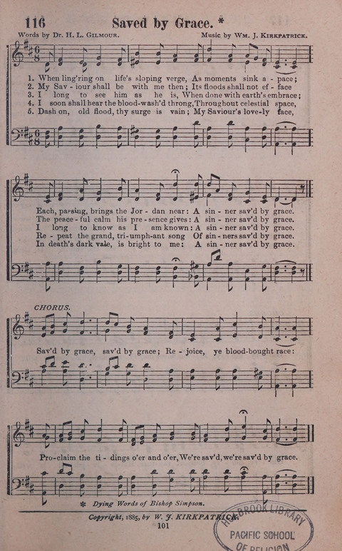 Songs of Joy and Gladness with Supplement page 101