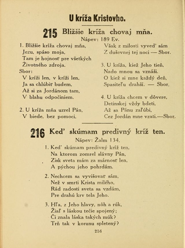 Slovensky Kalvinsky Spevnik page 256