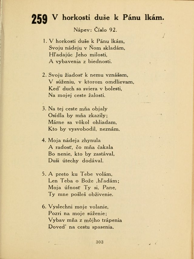 Slovensky Kalvinsky Spevnik page 303
