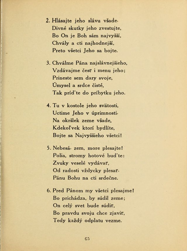 Slovensky Kalvinsky Spevnik page 65