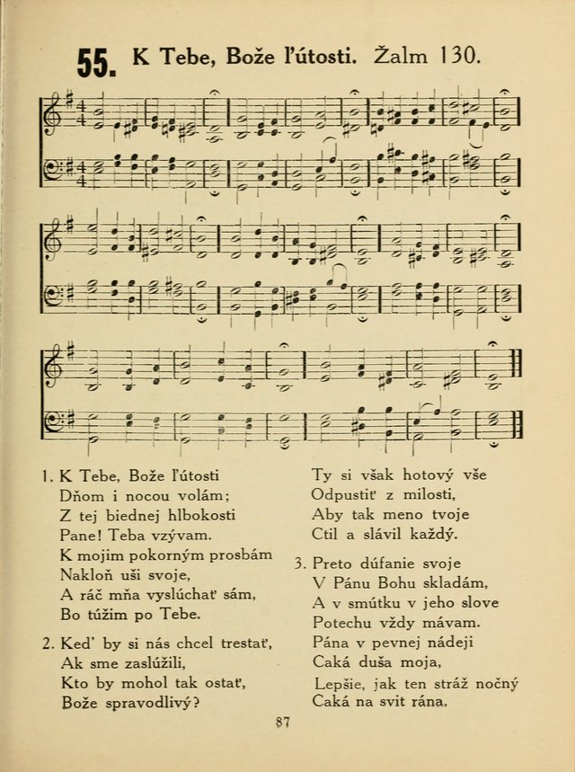 Slovensky Kalvinsky Spevnik page 87