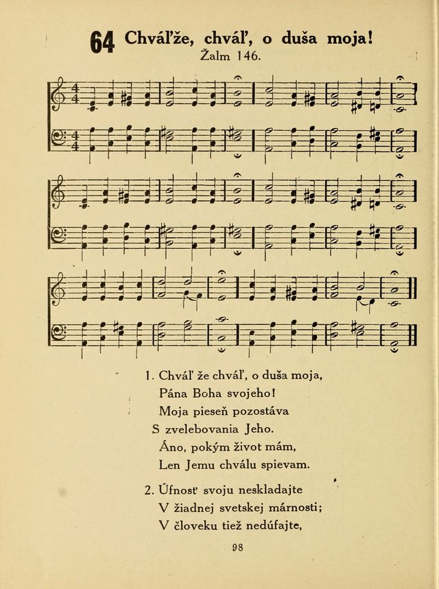 Slovensky Kalvinsky Spevnik page 98