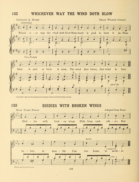 Songs for Little People: for use in the Sunday-School, the Kindergarten and the Home page 110