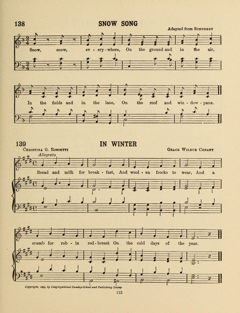 Songs for Little People: for use in the Sunday-School, the Kindergarten and the Home page 113