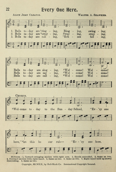 Songs for Little Singers No. 3: for primary departments of Sunday Schools page 20